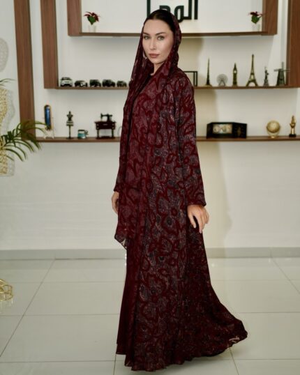 crimson elegance abaya